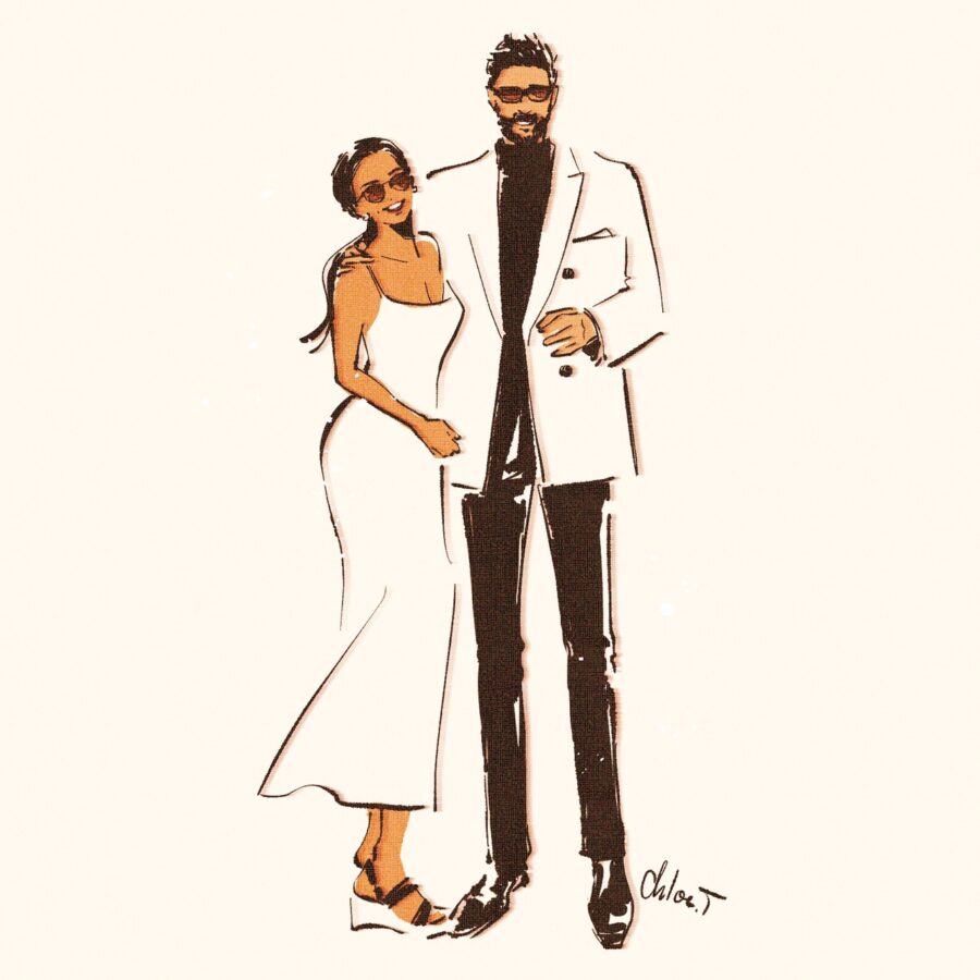 live drawing couple illustration