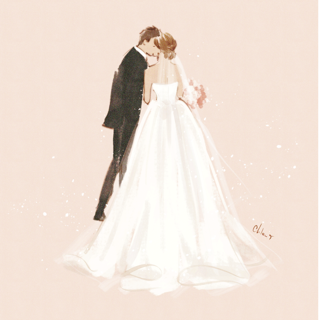 wedding illustration couple