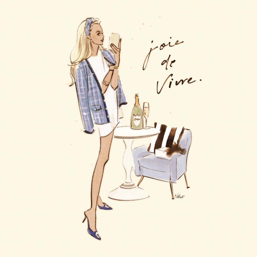 paris fashion illustration blond girl